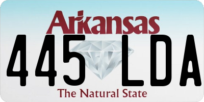 AR license plate 445LDA