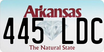 AR license plate 445LDC