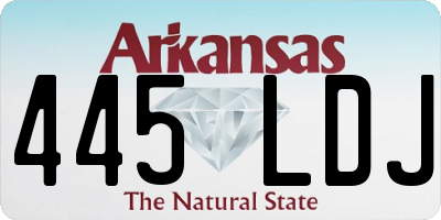 AR license plate 445LDJ