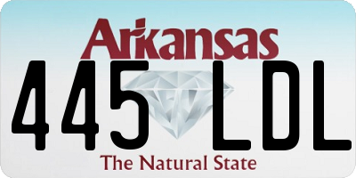 AR license plate 445LDL