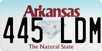 AR license plate 445LDM