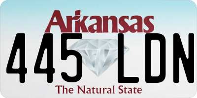 AR license plate 445LDN