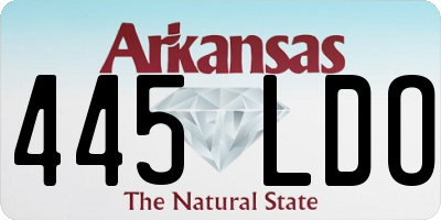 AR license plate 445LDO