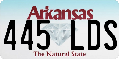 AR license plate 445LDS