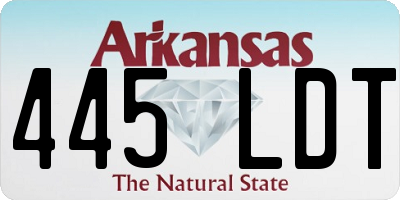 AR license plate 445LDT
