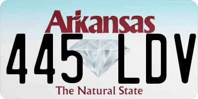 AR license plate 445LDV
