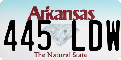 AR license plate 445LDW