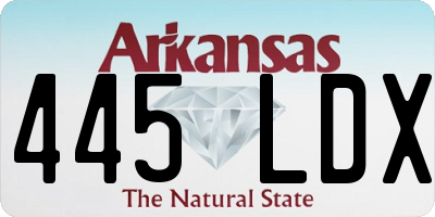 AR license plate 445LDX