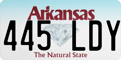 AR license plate 445LDY