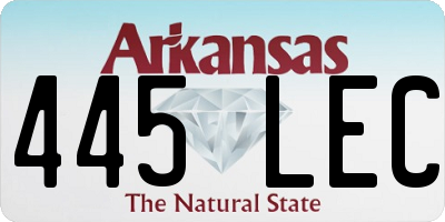 AR license plate 445LEC