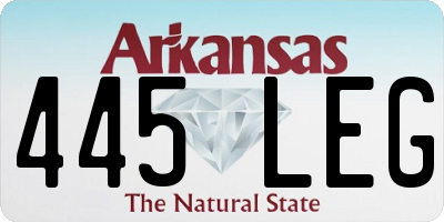 AR license plate 445LEG