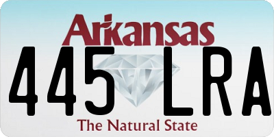 AR license plate 445LRA