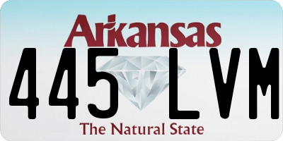 AR license plate 445LVM