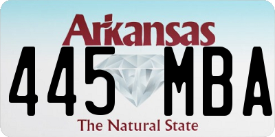 AR license plate 445MBA