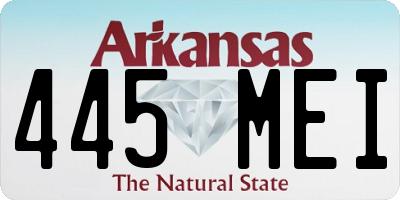 AR license plate 445MEI