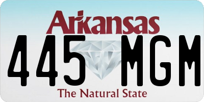 AR license plate 445MGM
