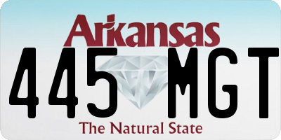 AR license plate 445MGT