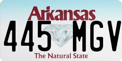 AR license plate 445MGV