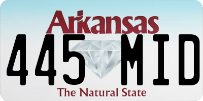 AR license plate 445MID