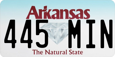 AR license plate 445MIN