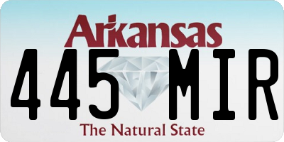 AR license plate 445MIR