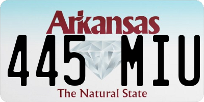 AR license plate 445MIU