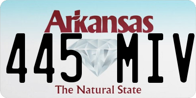 AR license plate 445MIV