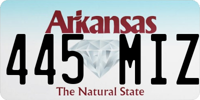 AR license plate 445MIZ