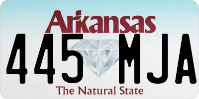 AR license plate 445MJA