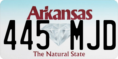 AR license plate 445MJD