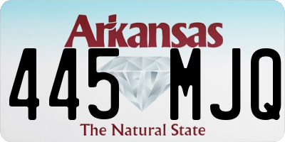 AR license plate 445MJQ