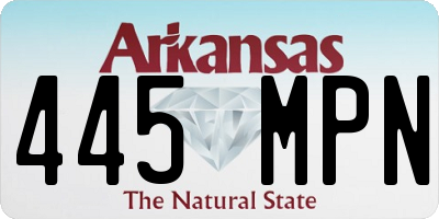 AR license plate 445MPN
