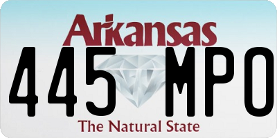 AR license plate 445MPO