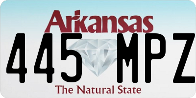 AR license plate 445MPZ