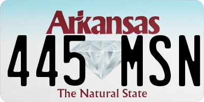 AR license plate 445MSN