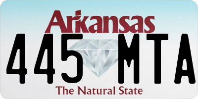 AR license plate 445MTA