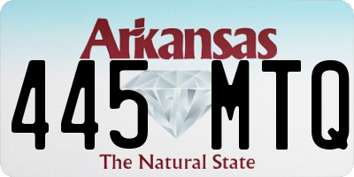 AR license plate 445MTQ