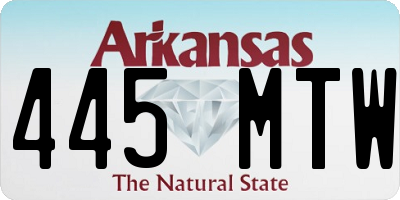 AR license plate 445MTW