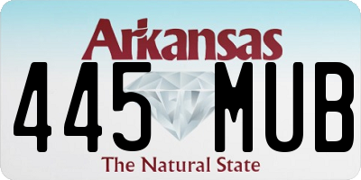 AR license plate 445MUB