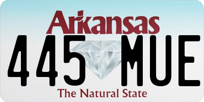 AR license plate 445MUE
