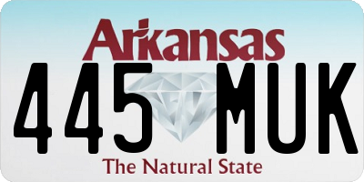 AR license plate 445MUK
