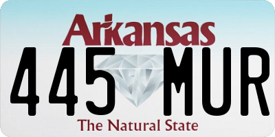 AR license plate 445MUR
