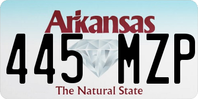 AR license plate 445MZP