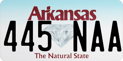 AR license plate 445NAA