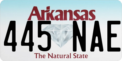 AR license plate 445NAE