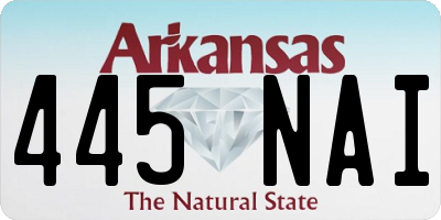 AR license plate 445NAI