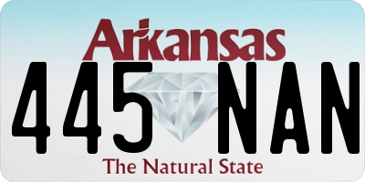 AR license plate 445NAN