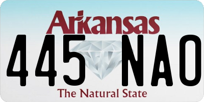 AR license plate 445NAO