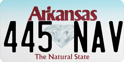 AR license plate 445NAV