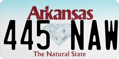 AR license plate 445NAW